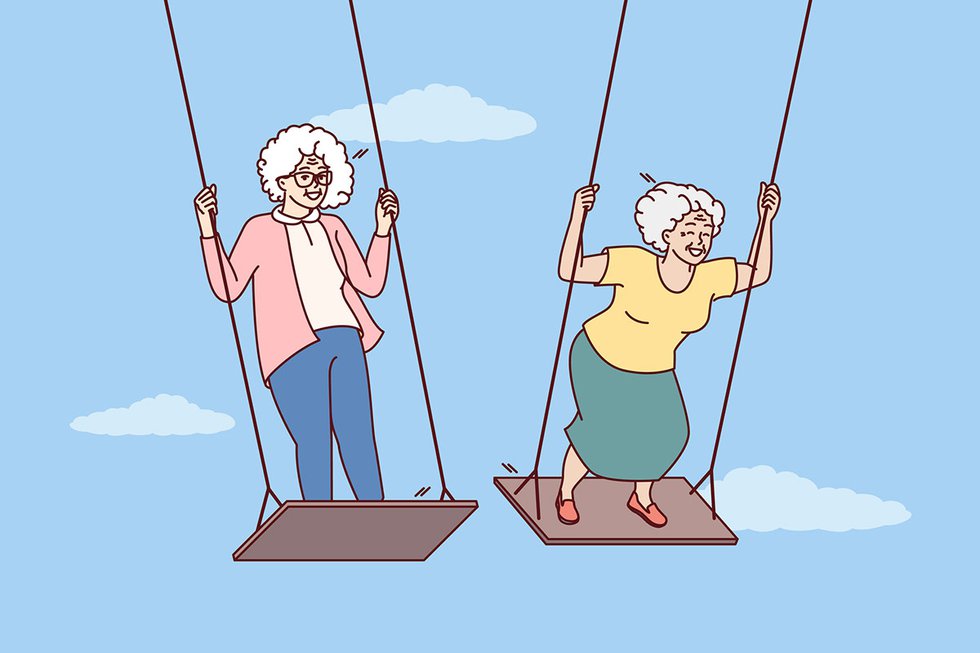 Enjoying old age illustration