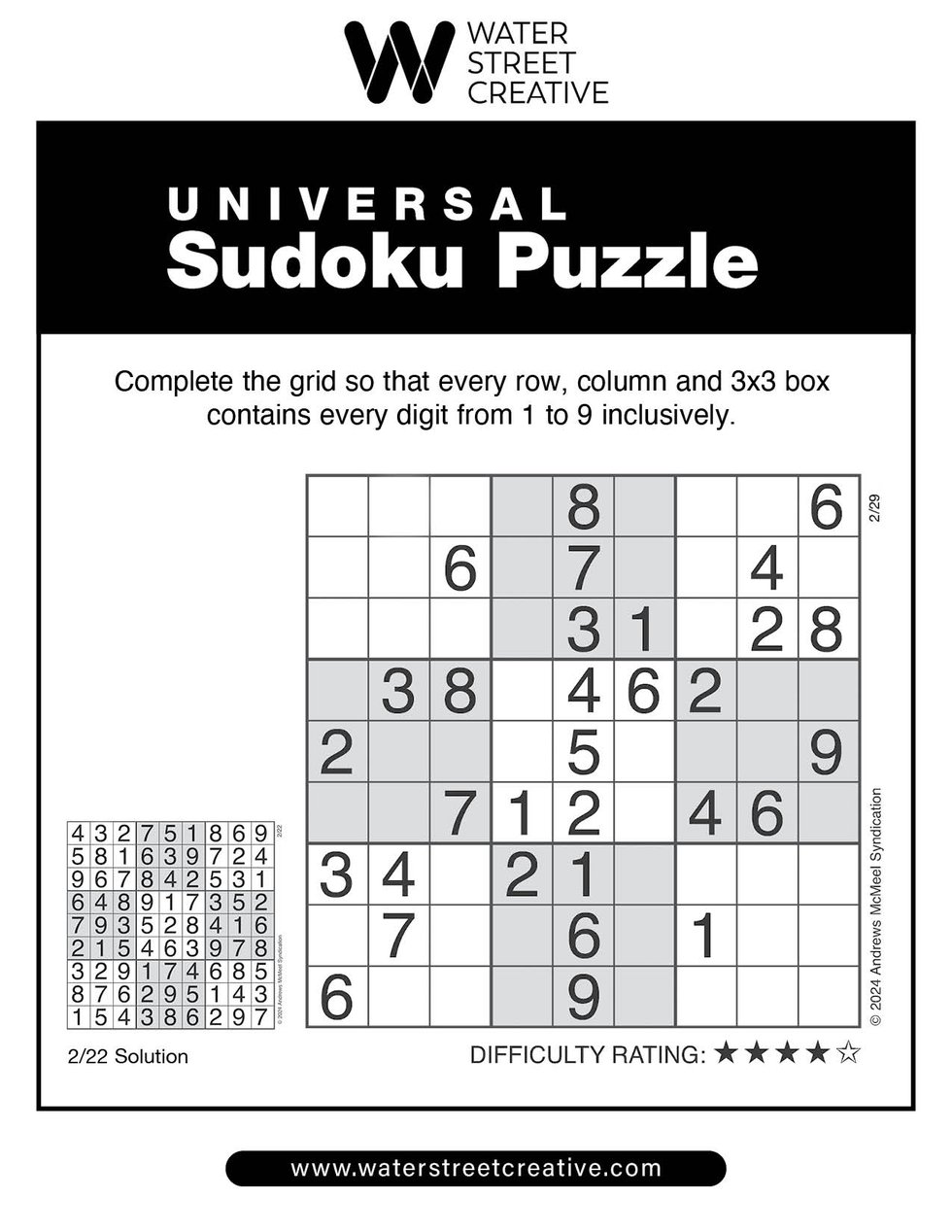 Sudoku February 29 2024 Shepherd Express   Sudoku 02292024 