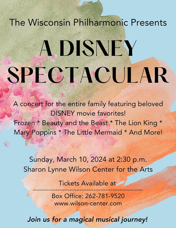 Wisconsin Philharmonic Disney Spectacular flyer