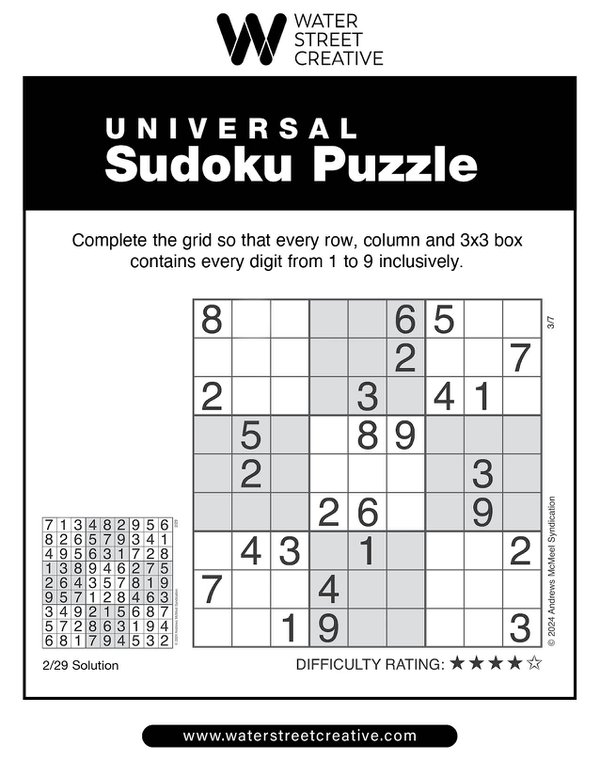 Sudoku: March 7, 2024