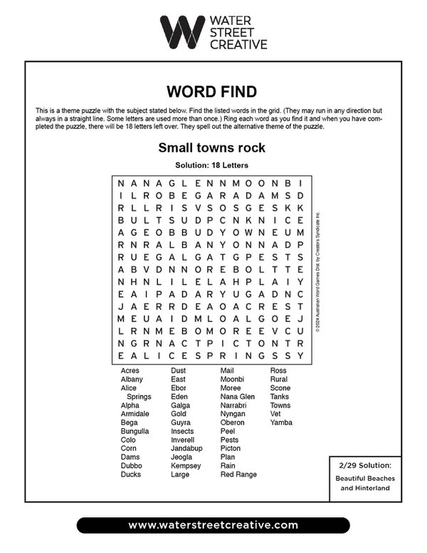 Word Find: March 7, 2024