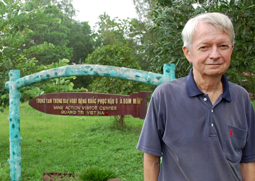 Chuck Searcy at the Mine Action Visitory Center in Vietnam
