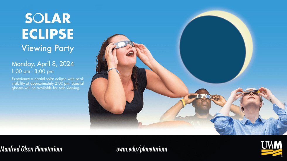 UWM Solar Eclipse Viewing Party banner