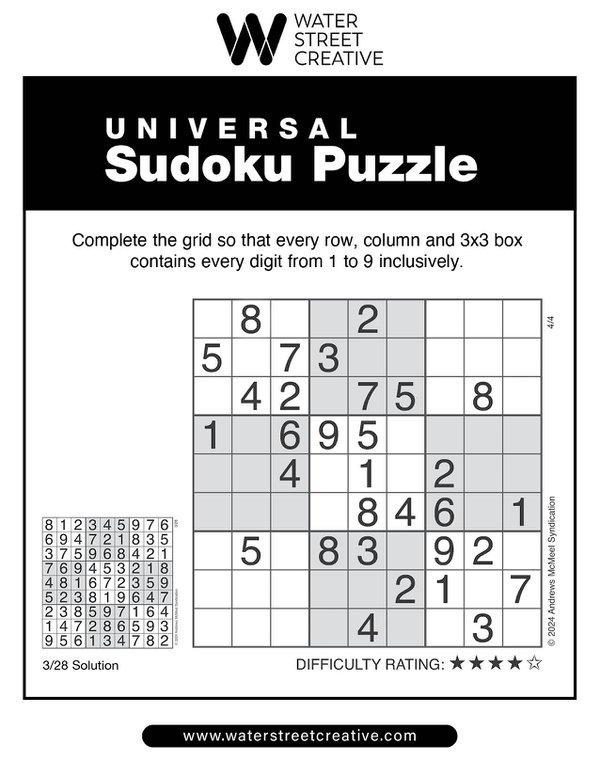 Sudoku: April 4, 2024