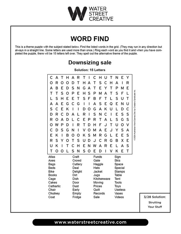 Word Find: April 4, 2024