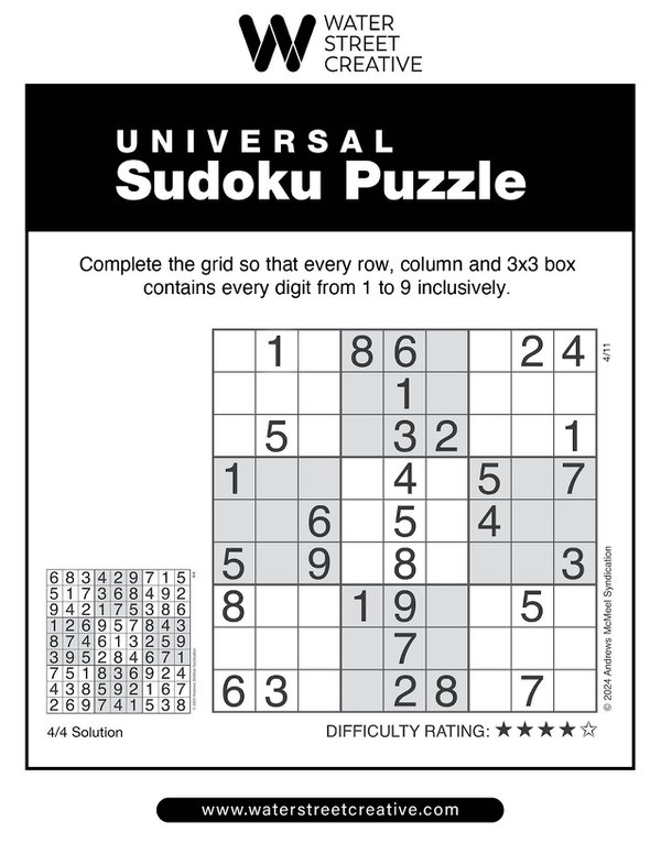 Sudoku: April 11, 2024