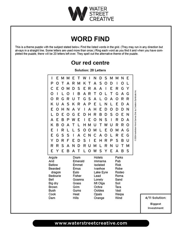 Word Find: April 18, 2024