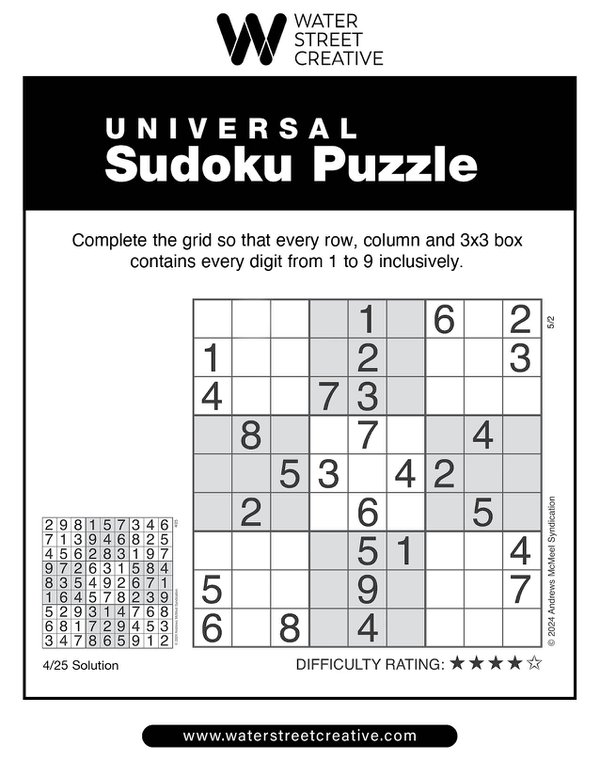 Sudoku: May 2, 2024