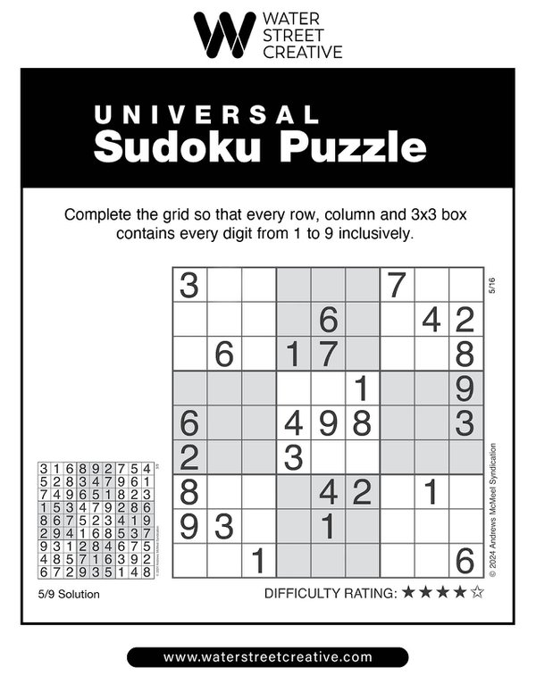 Sudoku: May 16, 2024