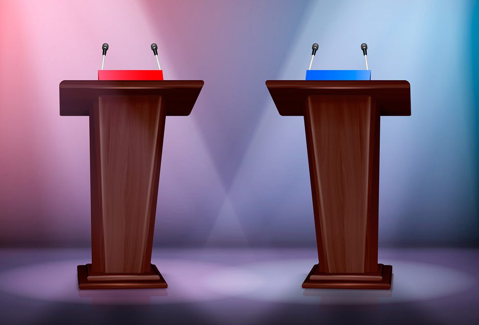 Debate lecterns illustration