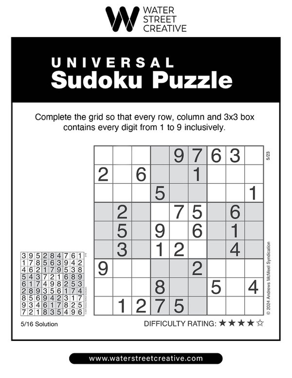 Sudoku: May 23, 2024