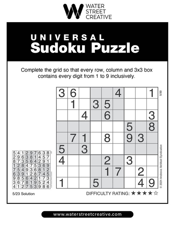 Sudoku: May 30, 2024