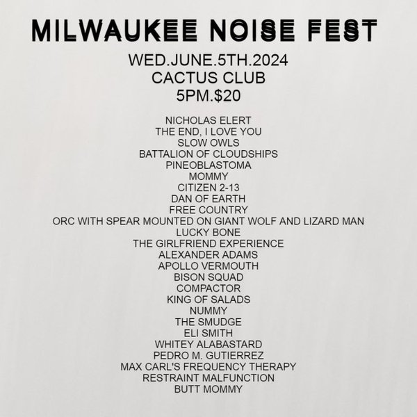 Milwaukee Noise Fest 2024 flyer