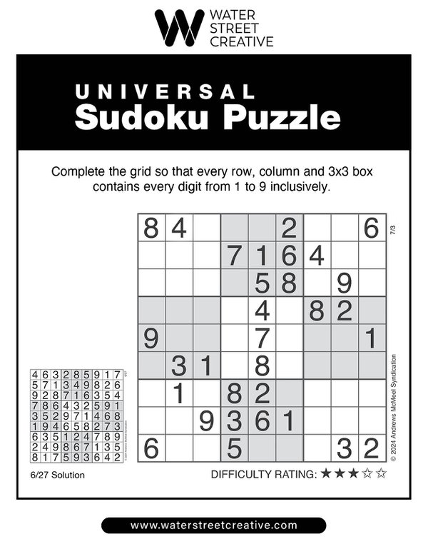 Sudoku: July 2, 2024