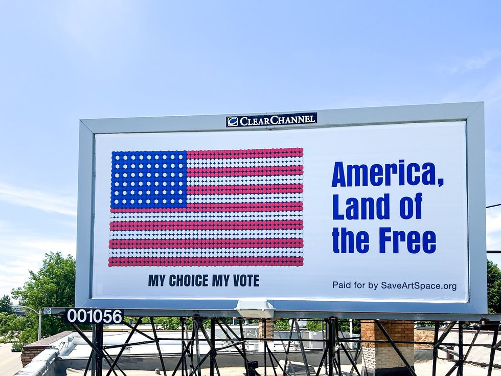 Billboard in "Vote for Democracy" Exhibition