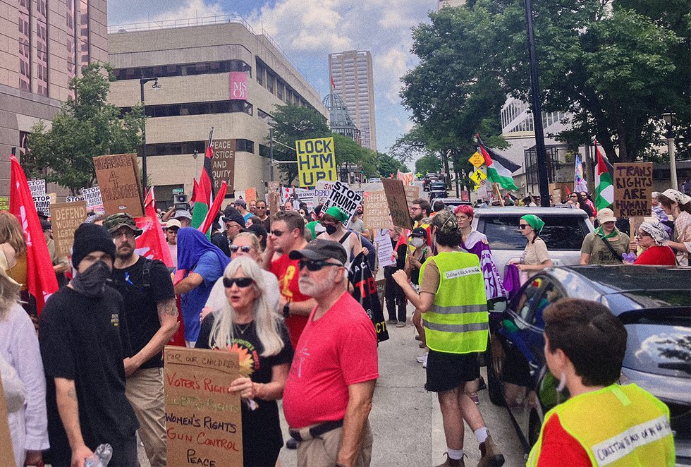 Republican National Convention protesters July 15, 2024 in Milwaukee