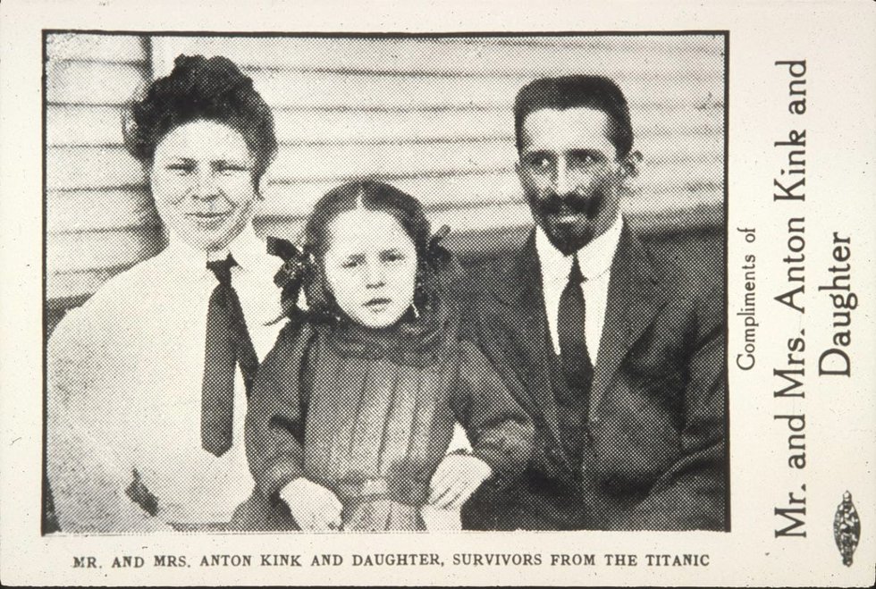 Souvenir postcard of the Kink family