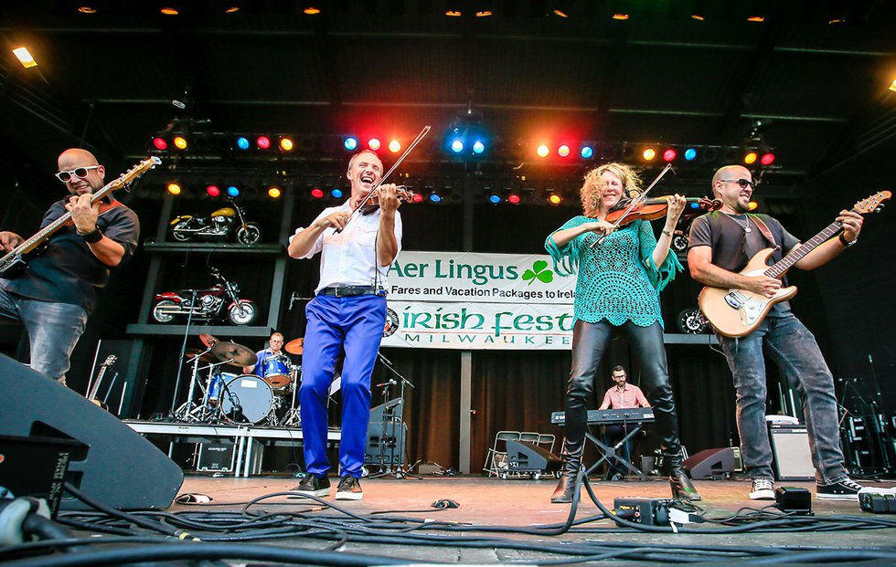 Donnell Leahy and Natalie MacMaster at Milwaukee Irish Fest