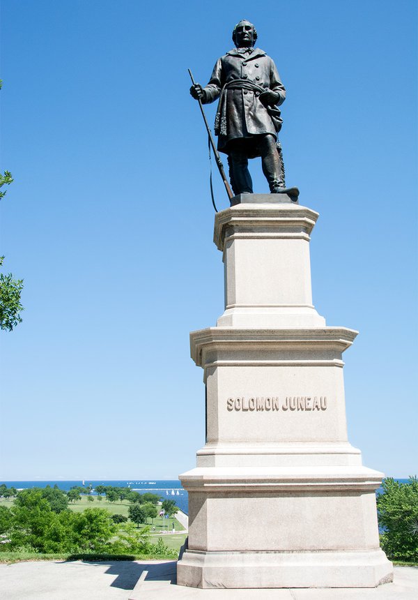 Solomon Juneau statue in Juneau Park