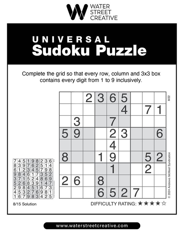 Sudoku: August 22, 2024