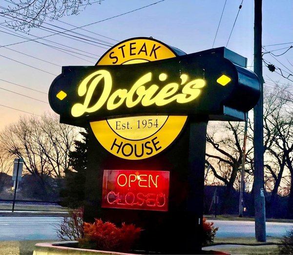 Dobie's Steak House sign