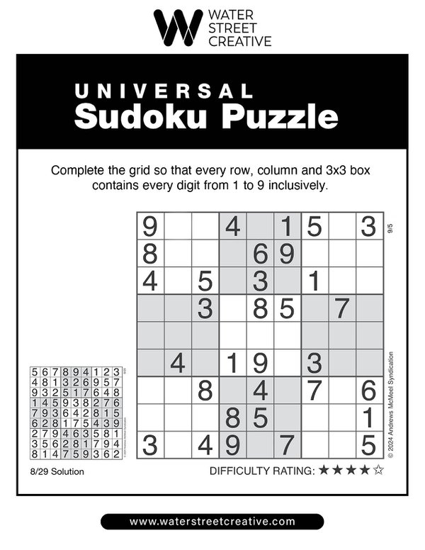 Sudoku: September 5, 2024