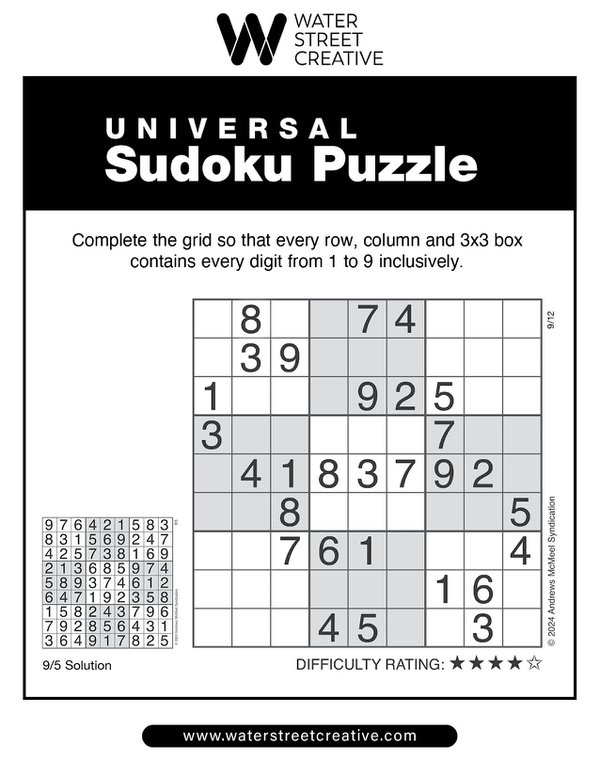 Sudoku: September 12, 2024