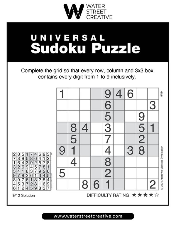 Sudoku: September 19, 2024