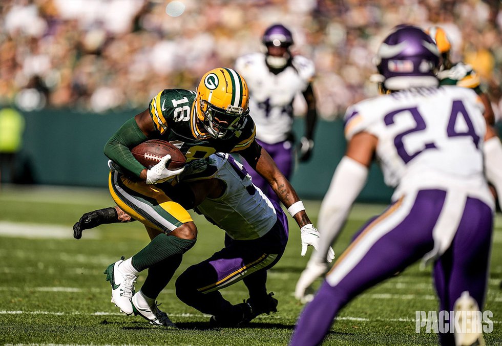 Malik Heath vs. the Vikings at Lambeau Sept. 29, 2024