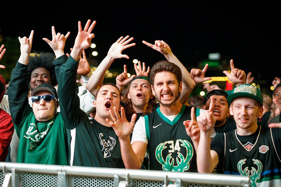 Bucks fans in stands