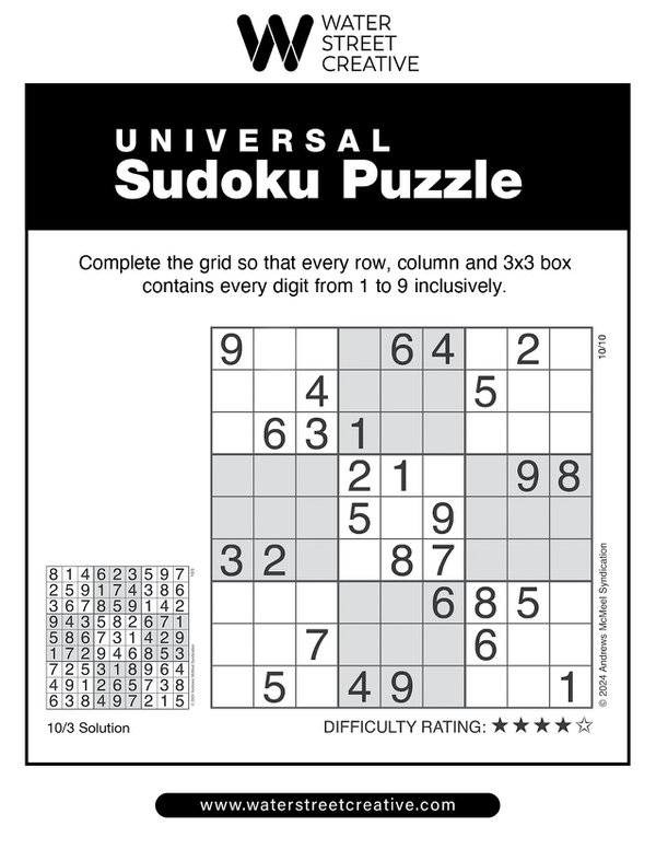 Sudoku: October 10, 2024