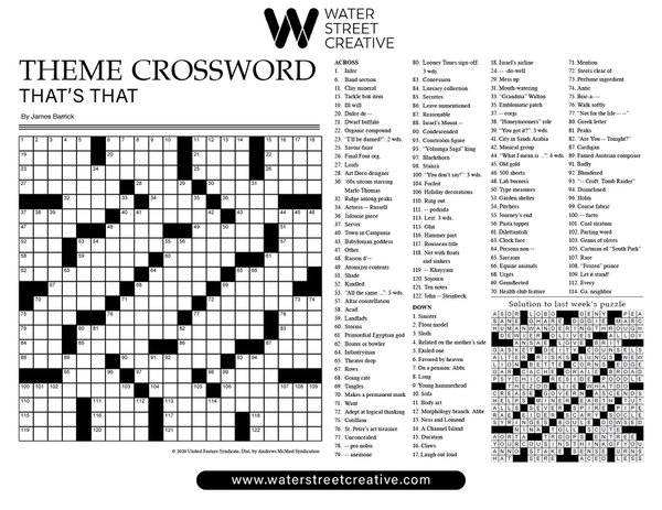 Crossword: October 10, 2024