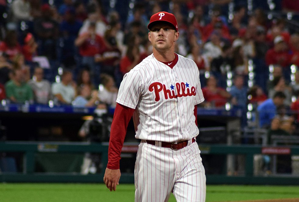 Rhys Hoskins with Philadelphia in 2018