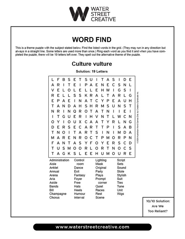 Word Find: October 17, 2024