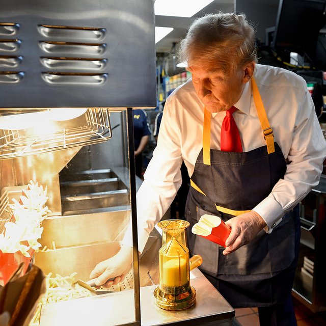 Donald Trump making McDonald's french fries