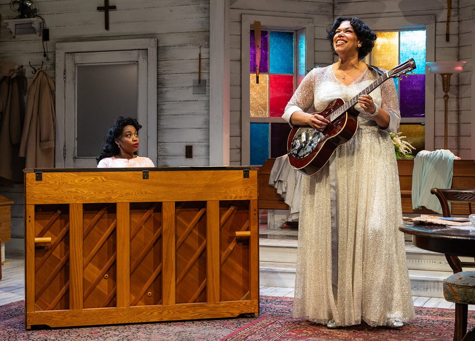 Alexis J. Roston and Bethany Thomas in the Milwaukee Rep's ‘Marie and Rosetta’