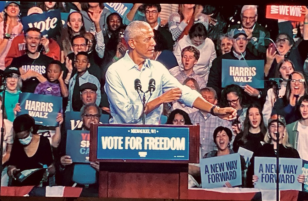 Barack Obama at the Milwaukee election rally November 11, 2024