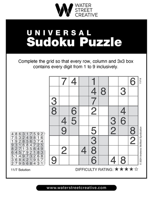 Sudoku: November 14, 2024