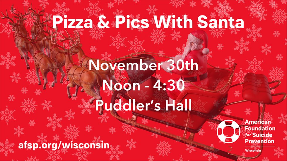 Pizza with Santa at Puddler's Hall banner