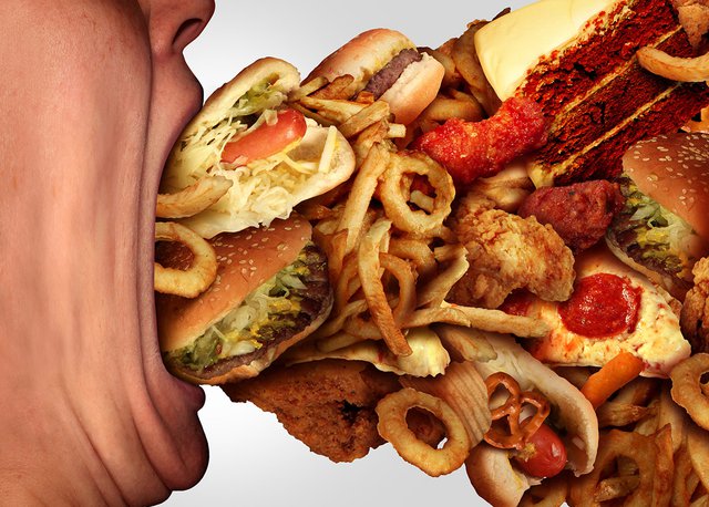 Overeating junk food