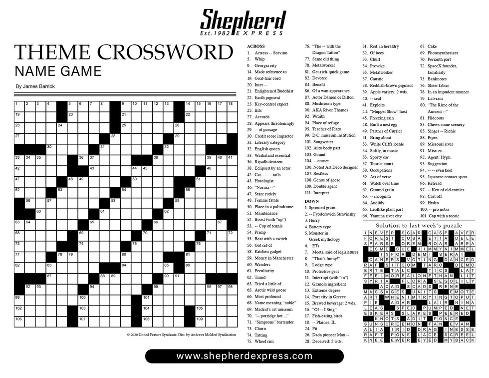 Crossword: January 9, 2025